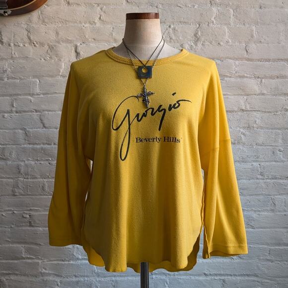 Vintage Sweaters - Vintage Yellow Giorgio Beverly Hills Crewneck Sweater